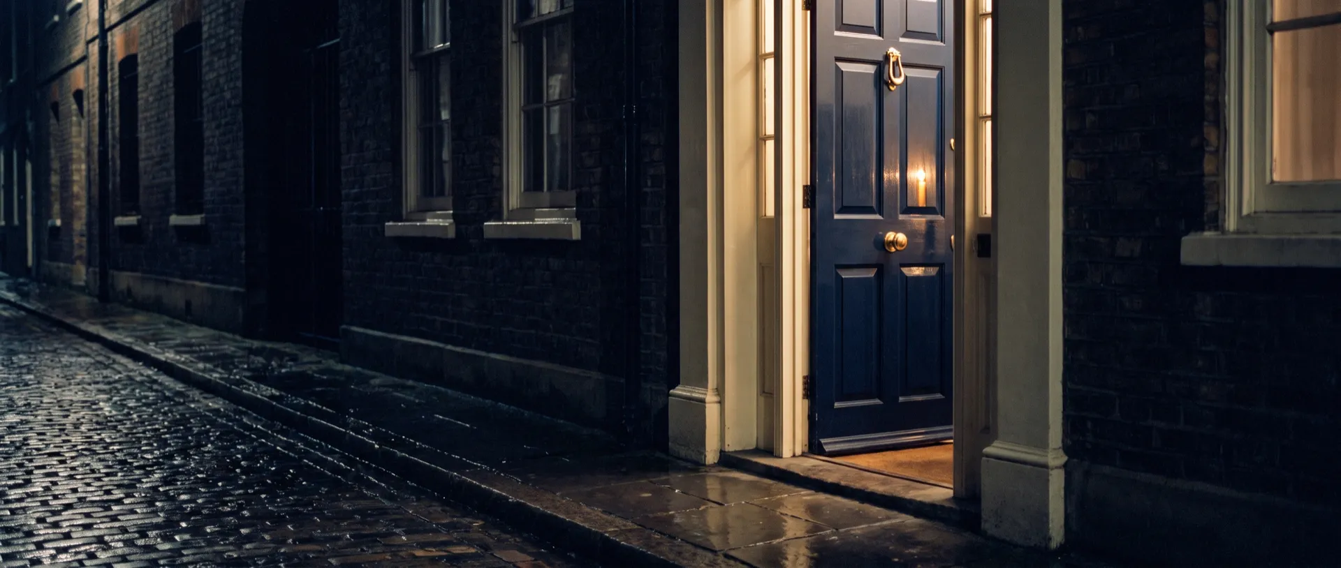 Hospitality — warm light through an open door